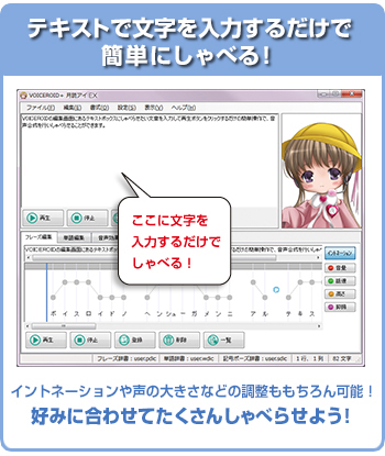 テキストで文字を入力するだけで簡単にしゃべる！