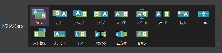 トランジションの種類